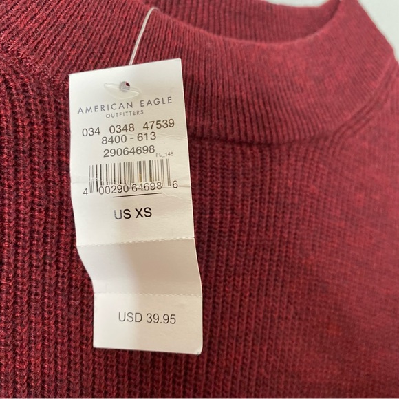 AEO Burgundy Navy Stripe Jegging Fit Knit Sweater NWT - Picture 5 of 8